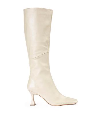 Tony Bianco Fantasy Vanilla Nappa 8cm Mid Calf Boots Light Yellow | MYICD96031