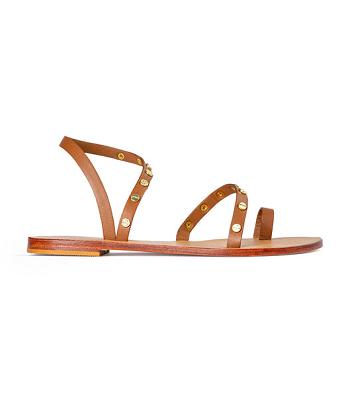 Tony Bianco Finola Tan 1cm Flat Sandals Brown | SMYVO32802