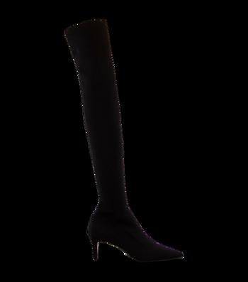 Tony Bianco Gracie Black Sock Knit 6.5cm Stiletto Boots Black | MMYFT94204