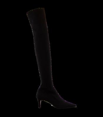 Tony Bianco Gracie Black Sock Knit 6.5cm Heeled Boots Black | MYQCS88406