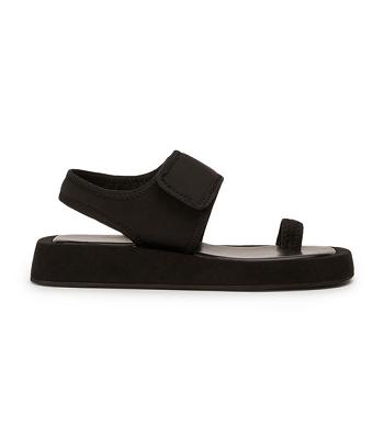 Tony Bianco Iso Black Neoprene 3.5cm Flat Sandals Black | GMYEC70324