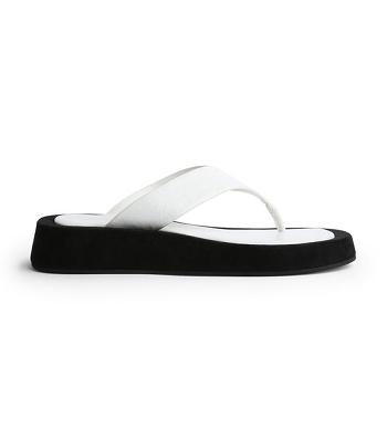 Tony Bianco Ives Milk Capretto 3.5cm Flat Sandals White | AMYWC40737