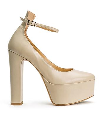 Tony Bianco Jaguar Vanilla Capretto 14cm Block Heels Light Yellow | BMYSD83779