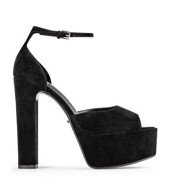 Tony Bianco Jayze Black Suede 14cm Event Heels Black | MYJBT60257