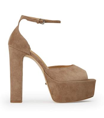 Tony Bianco Jayze Stone Suede 14cm Block Heels Grey | MYJKU20469