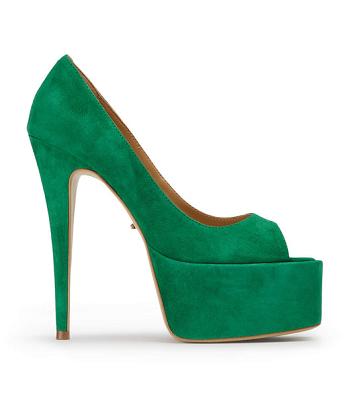 Tony Bianco Jolee Jade Suede 15cm Platform Shoes Green | MYDFL72056