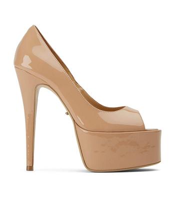 Tony Bianco Jolee Nude Patent 15cm Stiletto Heels Beige | LMYSX18210