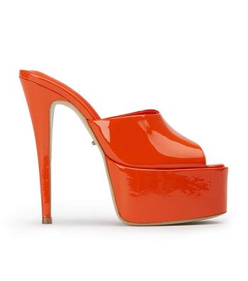 Tony Bianco Jordyn Citrus Patent 15cm Stiletto Heels Orange | XMYBH16266