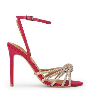 Tony Bianco Kyla Persian Crepe 11cm Strappy Heels Red | BMYSD99877