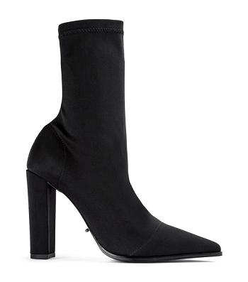 Tony Bianco Lila Black Lycra 10.3cm Heeled Boots Black | MYJZR55699