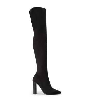 Tony Bianco Lucca Black Sock Knit 10.3cm Heeled Boots Black | DMYKV80508