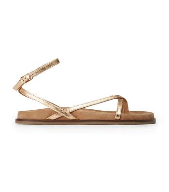 Tony Bianco Lucie Antique Gold Nappa 1.5cm Sandals Gold | LMYTR52291