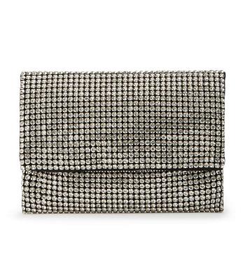 Tony Bianco Maddox Clear Crystal Clutch Accessories Silver | GMYUC82726