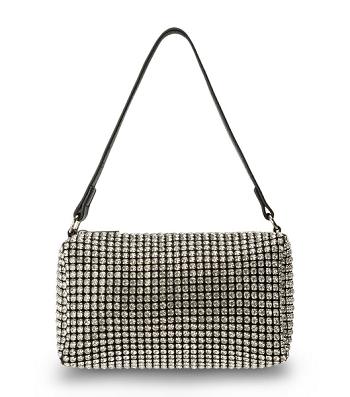 Tony Bianco Moma Clear Crystal Mini Handbags Accessories Silver | MYQAV83153