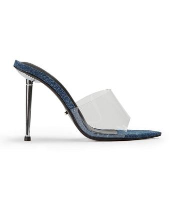 Tony Bianco Mylo Clear Vinylite/Blue Denim 10.5cm Event Heels Blue | BMYSO23592