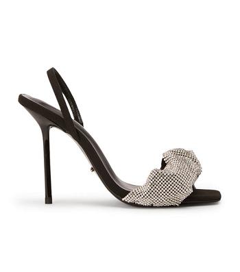 Tony Bianco Nixon Crystal/Black 10.5cm Bridal Heels Black | MMYFT74657