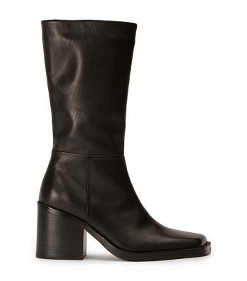 Tony Bianco Prestige Black Como 8cm Mid Calf Boots Black | DMYVO87590