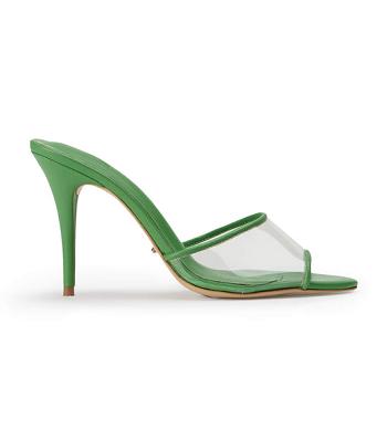 Tony Bianco Riana Clear Vinylite/Acid Green 9.5cm Stiletto Heels Green | GMYEC81548