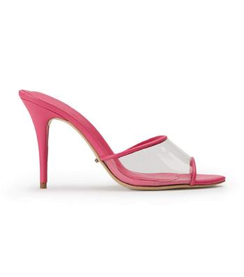 Tony Bianco Riana Clear Vinylite/Acid Pink 9.5cm Stiletto Heels Pink | MYXBR31217