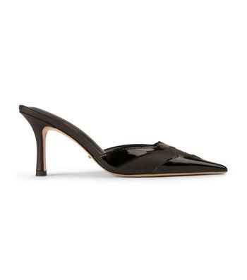 Tony Bianco Shuga Black/Black Patent 8cm Low Heels Black | MYJKU38608