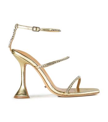 Tony Bianco Shy Gold Nappa Metallic 10.5cm Bling Heels Gold / Metal | BMYSD63403