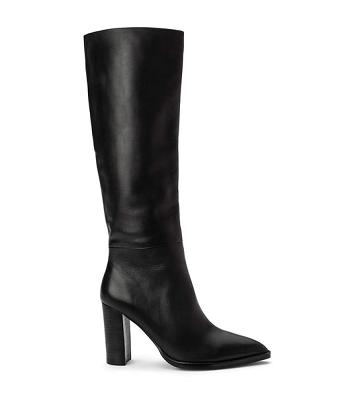 Tony Bianco Skyla Black Como 9cm Heeled Boots Black | GMYUC39513