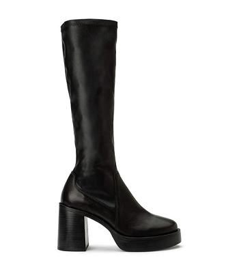 Tony Bianco Tibby Black Venice/Black Venezia 9cm Mid Calf Boots Black | EMYHC36280