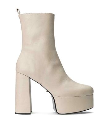 Tony Bianco Tyra Vanilla Venice 12cm Heeled Boots Light Yellow | TMYWZ96963