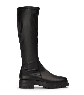 Tony Bianco Waze Black Venice/Black Venezia 4.5cm Knee High Boots Black | QMYUV37861